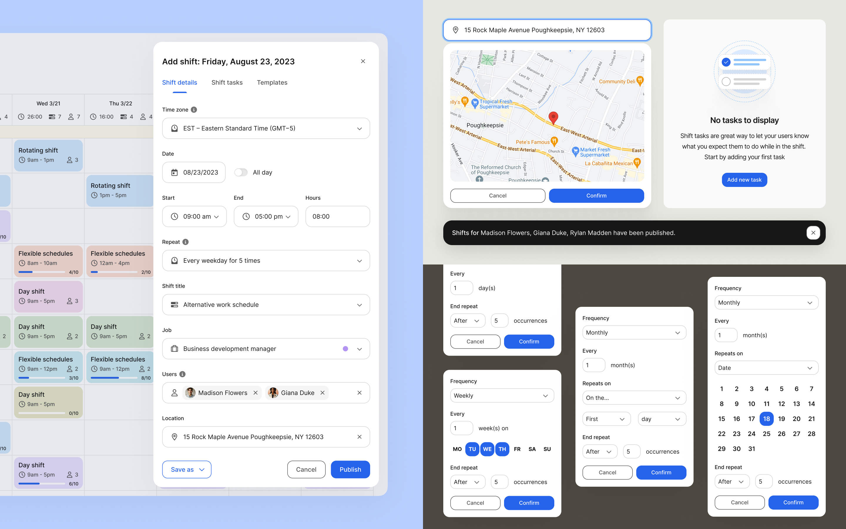 Job Scheduling — вид по сотрудникам